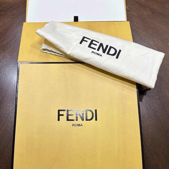 Fendi Accessories - Fendi Yellow Bag with Black Lettering Dustbag and shopping bag